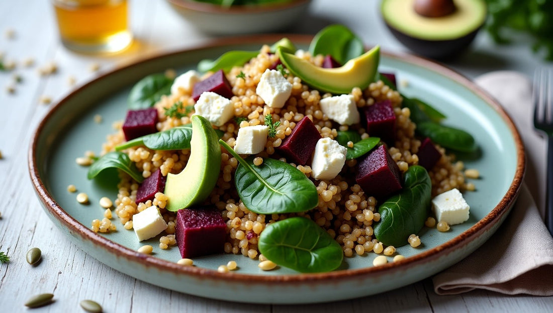 Beetroot & Quinoa Power Salad with Iron-Infused Dressing - The Iron Egg