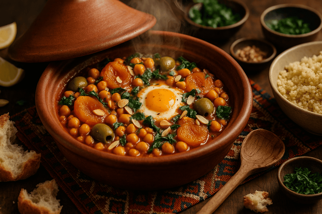 Moroccan-Spiced Chickpea & Apricot Tagine - The Iron Egg